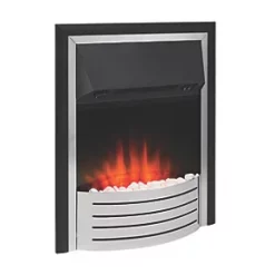 Glen Fulford Stainless Steel / Black Switch Control Plug-In Electric Inset Fire 10 Glen Fulford Stainless Steel / Black Switch Control Plug-In Electric Inset Fire -Underfloor Heating Sales 158JK A2