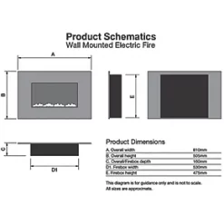 Focal Point Osmington Mirror Remote Control Wall-Mounted Electric Fire 12 Focal Point Osmington Mirror Remote Control Wall-Mounted Electric Fire -Underfloor Heating Sales 1760G A4
