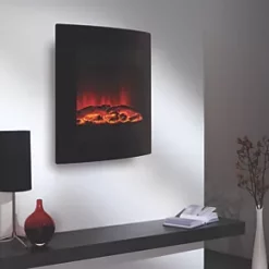 Focal Point Ebony Black Remote Control Wall-Mounted Electric Fire 10 Focal Point Ebony Black Remote Control Wall-Mounted Electric Fire -Underfloor Heating Sales 1790G A2