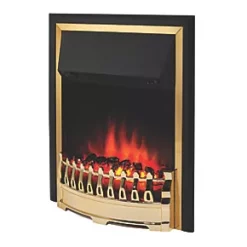 Glen Crofton Brass Switch Control Plug-In Electric Inset Fire