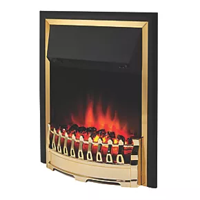 Glen Crofton Brass Switch Control Plug-In Electric Inset Fire 3 Glen Crofton Brass Switch Control Plug-In Electric Inset Fire