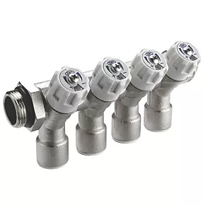 Reliance Valves 4-Port Potable Water Manifold 15mm x ¾" 3 Reliance Valves 4-Port Potable Water Manifold 15mm x ¾"