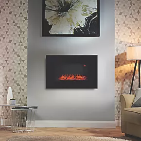 Focal Point Charmouth Black Remote Control Wall-Mounted Electric Fire 8 Focal Point Charmouth Black Remote Control Wall-Mounted Electric Fire - Image 6