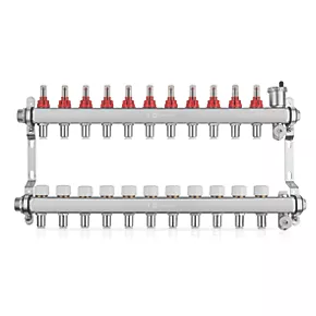 JG Underfloor 11 Port LowFit Underfloor Heating Manifold Brushed Steel 3 JG Underfloor 11 Port LowFit Underfloor Heating Manifold Brushed Steel
