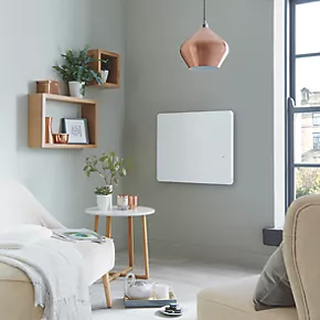 Towelrads Vetro Electric Glass Infrared Designer Radiator 600 x 600mm White 1194BTU 3 Towelrads Vetro Electric Glass Infrared Designer Radiator 600 x 600mm White 1194BTU