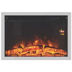 Focal Point Medford Chrome Remote Control Inset Electric Wall Fire