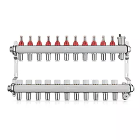 JG Underfloor 11 Port Underfloor Heating Manifold Brushed Steel 3 JG Underfloor 11 Port Underfloor Heating Manifold Brushed Steel