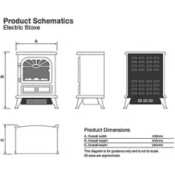 Focal Point ES2000 Burgundy Electric Stove -Underfloor Heating Sales 706HR A4