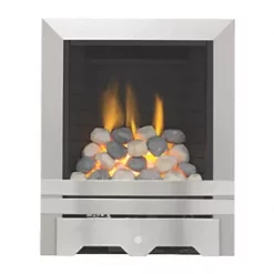 Focal Point Lulworth Stainless Steel Rotary Control Inset Gas Full Depth Fire