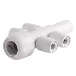 Hep2O Plastic Push-Fit Reducing 4 Port Closed Spigot Manifold 22 x 10mm