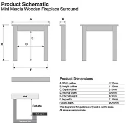 Focal Point Mini Mercia Fire Surround Oak Veneer 8 Focal Point Mini Mercia Fire Surround Oak Veneer -Underfloor Heating Sales 9846G A2