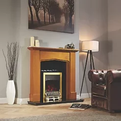 Focal Point Mini Mercia Fire Surround Oak Veneer 9 Focal Point Mini Mercia Fire Surround Oak Veneer -Underfloor Heating Sales 9846G A3