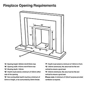 Focal Point Blenheim Brass Rotary Control Gas Inset Flueless Fire 7 Focal Point Blenheim Brass Rotary Control Gas Inset Flueless Fire - Image 5